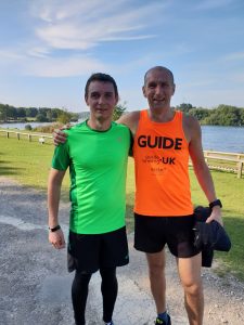 Anthony and his guide runner at Rother Valley parkrun