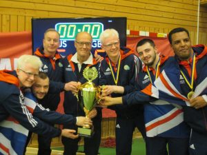 Mike Reilly with the GB Men's team at a European Championships
