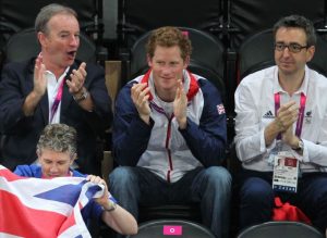 Mike Reilly with Price Harry in the crowd at London 2012