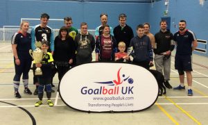 Norwich Goalball Club session. Part of the GB Trophy Tour.