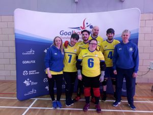 West Yorkshire Goalball Club Intermediate trophy team photo. Lots of smiles!