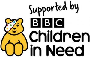 Children in need logo with the writing 