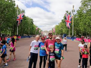 Sue Manton and her family doing the Westminster mile.