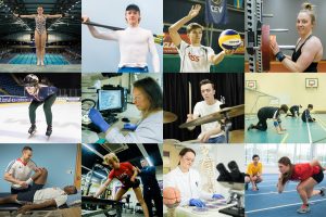 TASS collage photograph with athletes in various different guises