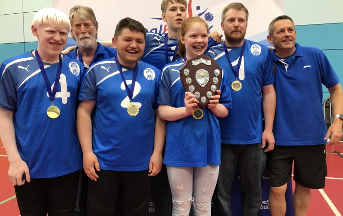 Photo of Scarborough sporting their medals at the end of an Intermediate tournament
