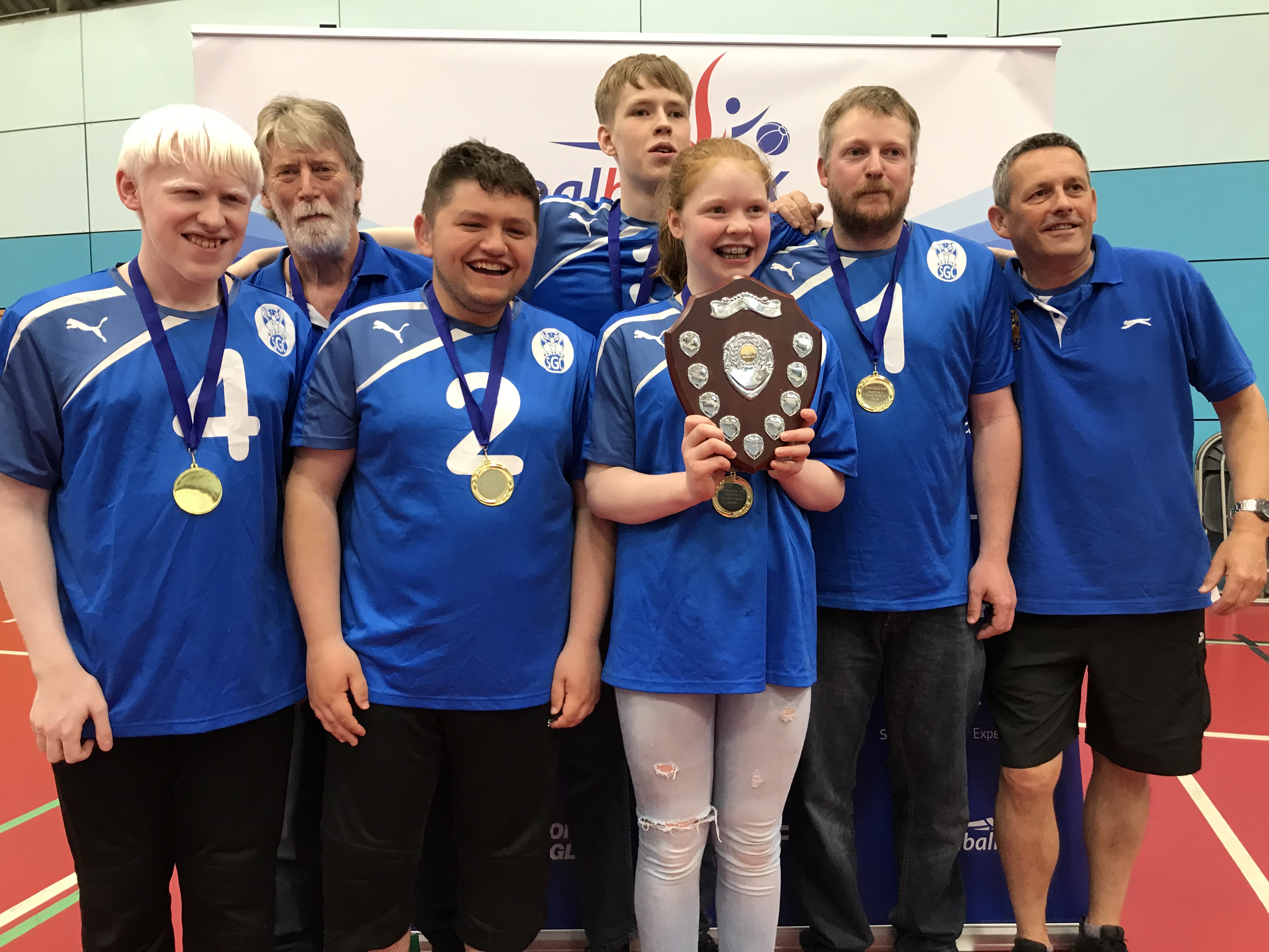 Photo of Scarborough sporting their medals at the end of an Intermediate tournament