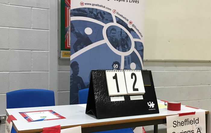 Photo of the table at half time, showing the two Sheffield Springs Academy teams playing against each other