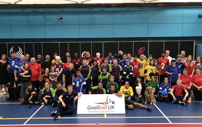 Group image of the goalball family, from the 2019 End of Season tournament.