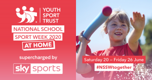 Youth Sport Trust promotional image for National School Sport Week 2020