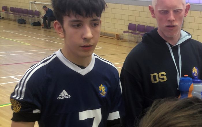 Photo of Paddy Harmer on court in his Winchester Goalball Club kit.