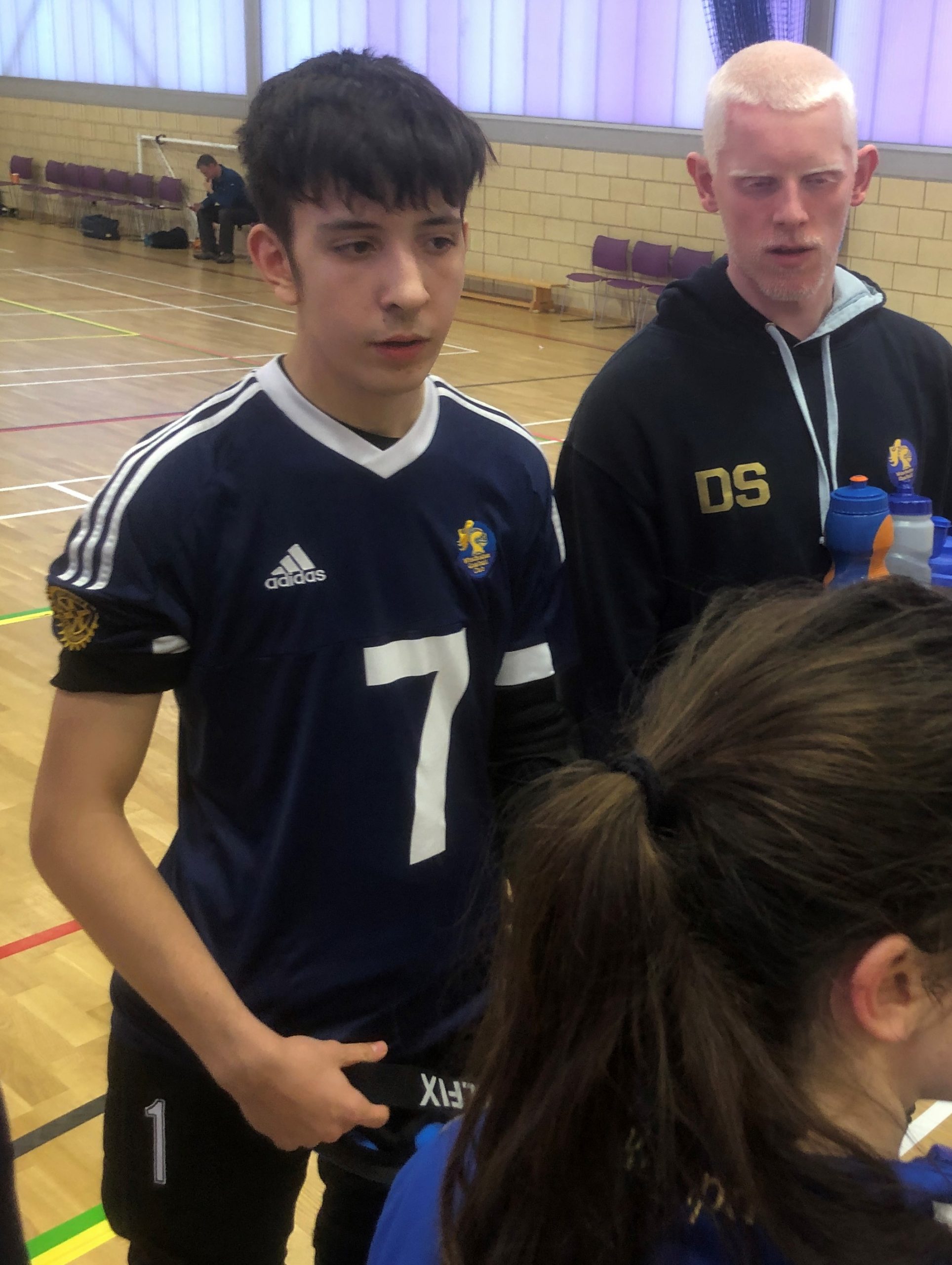 Photo of Paddy Harmer on court in his Winchester Goalball Club kit.
