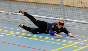 Kali in action on the goalball court