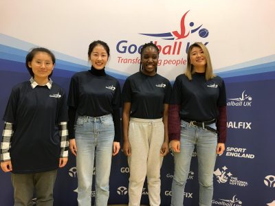 A group of international students volunteering at a tournament in Bristol