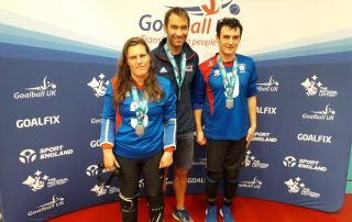 Louise Simpson, Steve Cox, and Anthon O'Keefe with thei Chester marathon medals.