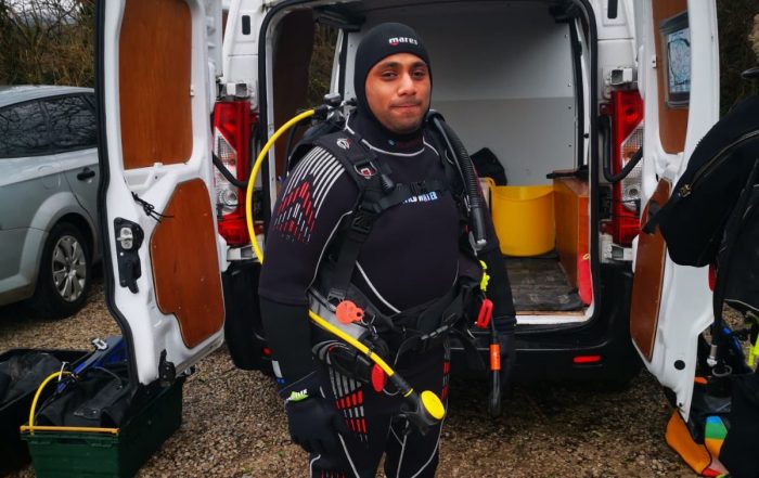 Mohammed Salid in his diving gear.