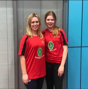 Kerry and Connie O'Brien standing together for a photo at a North region tournament in Sheffield.