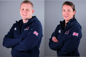 Aaron Ford and Faye Dale side by side in photos with their GB jackets on.