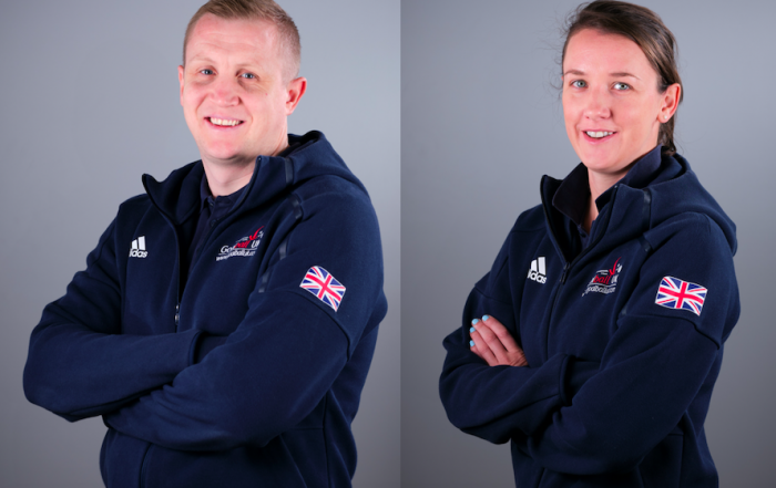 Aaron Ford and Faye Dale side by side in photos with their GB jackets on.