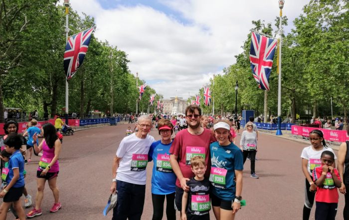 Sue Manton and her family doing the Westminster mile.