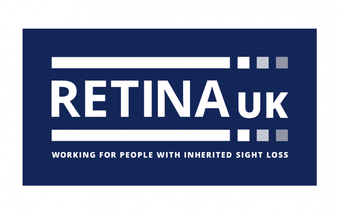 Retina UK logo with 'working for people with inherited sight loss' written below