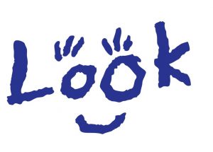 Look logo which is the word 'Look' with eyelashes above the O's and a curved line to represent a smile below.