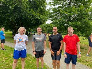 Kathryn, Anthony, Phil and Stephen having just finished Concord parkrun