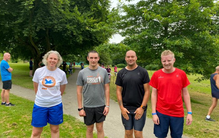 Kathryn, Anthony, Phil and Stephen having just finished Concord parkrun