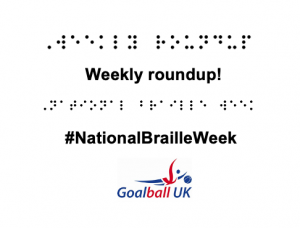 Weekly roundup transcript in braille along with the #NationalBrailleWeek