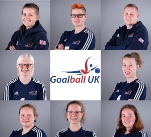 GB Women's 'virtual' team squad photo with players and coaches headshots in chunks of the image side by side.