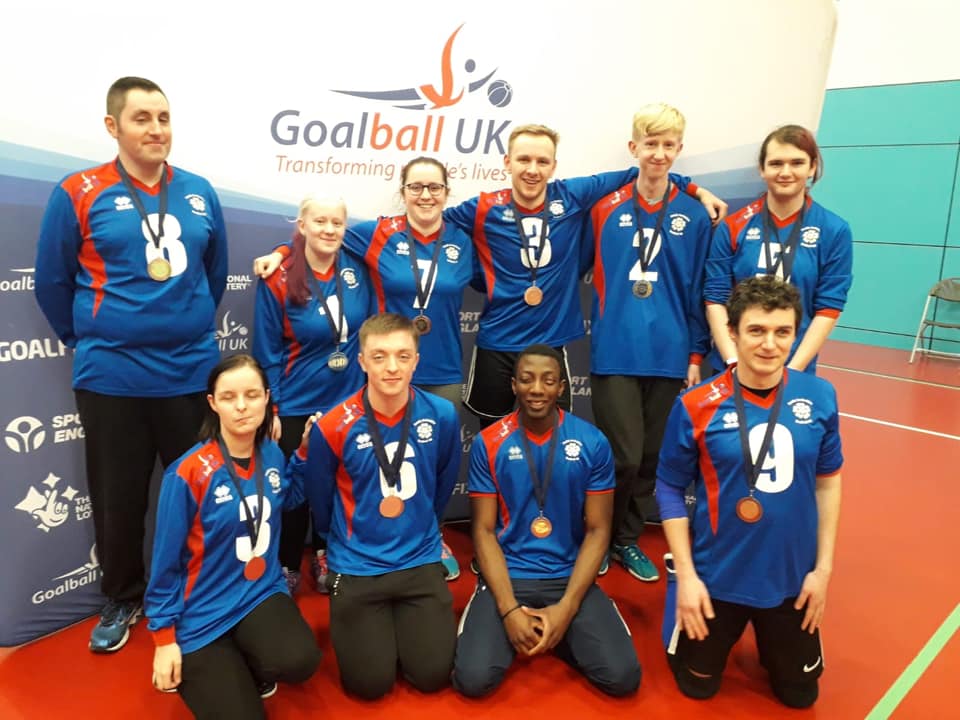South Yorkshire medal photo with novice and intermediate players wearing their silver and bronze medals.