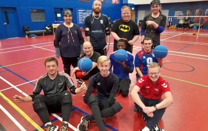 South Yorkshire players at training wearing rainbow laces on their shoes and head! Even wrapping them around goalballs!