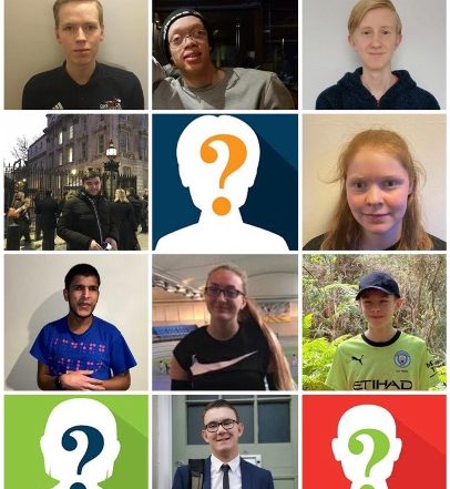 Youth forum promotional image with all 9 members in square sections. 3 out of the 12 squares have mystery boxes for the new members!