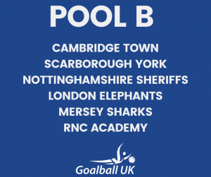 Pool B with Cambridge Town, Scarborough York, Nottinghamshire Sheriffs, London Elephants, Mersey Sharks, and RNC Academy.