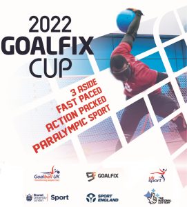 Goalfix cup poster - player in a red top throwing a ball.