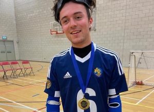 Liam Hall wearing Winchester Kings number 6 shirt with his well earnt player of the day medal!