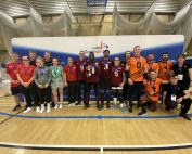 Goalfix Cup 2022 medalists with bronze winning RNC Academy on the left, silver winning Fen Tigers on the right, and gold winning Northern Allstars in the middle.