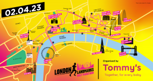 London Landmarks half marathon route map