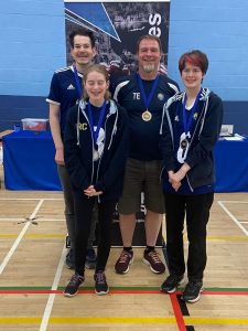 Winchester Kings with their bronze medals, along with coach Tom Exley.