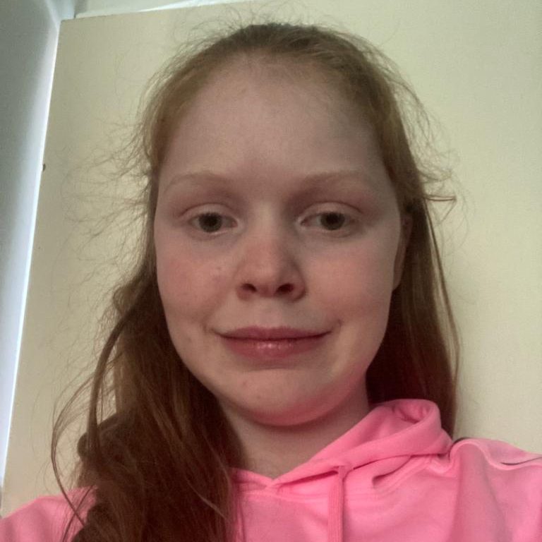 Chelsea in her pink Youth Forum hoodie