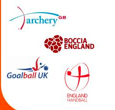 True Athlete Project Wellbeing Partnership announcement with Archery GB, Boccia England, Goalball UK and England Handball's logos side by side.