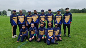 Hamza Azam in a group photo for the Bradford and District VI Cricket Club