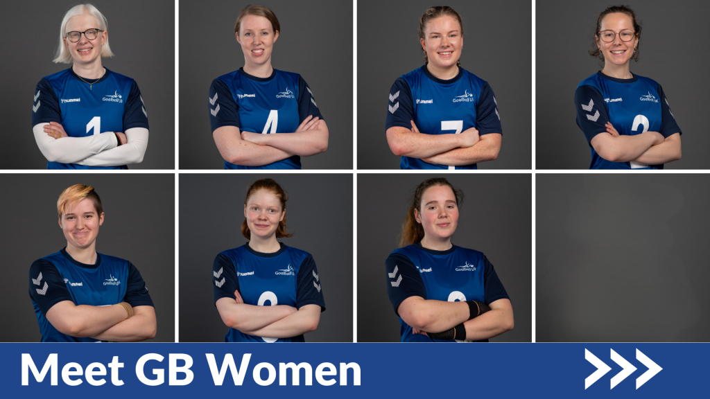 Grid of images showing the GB women headshots with text at the bottom which reads Meet GB Women and an arrow pointing right