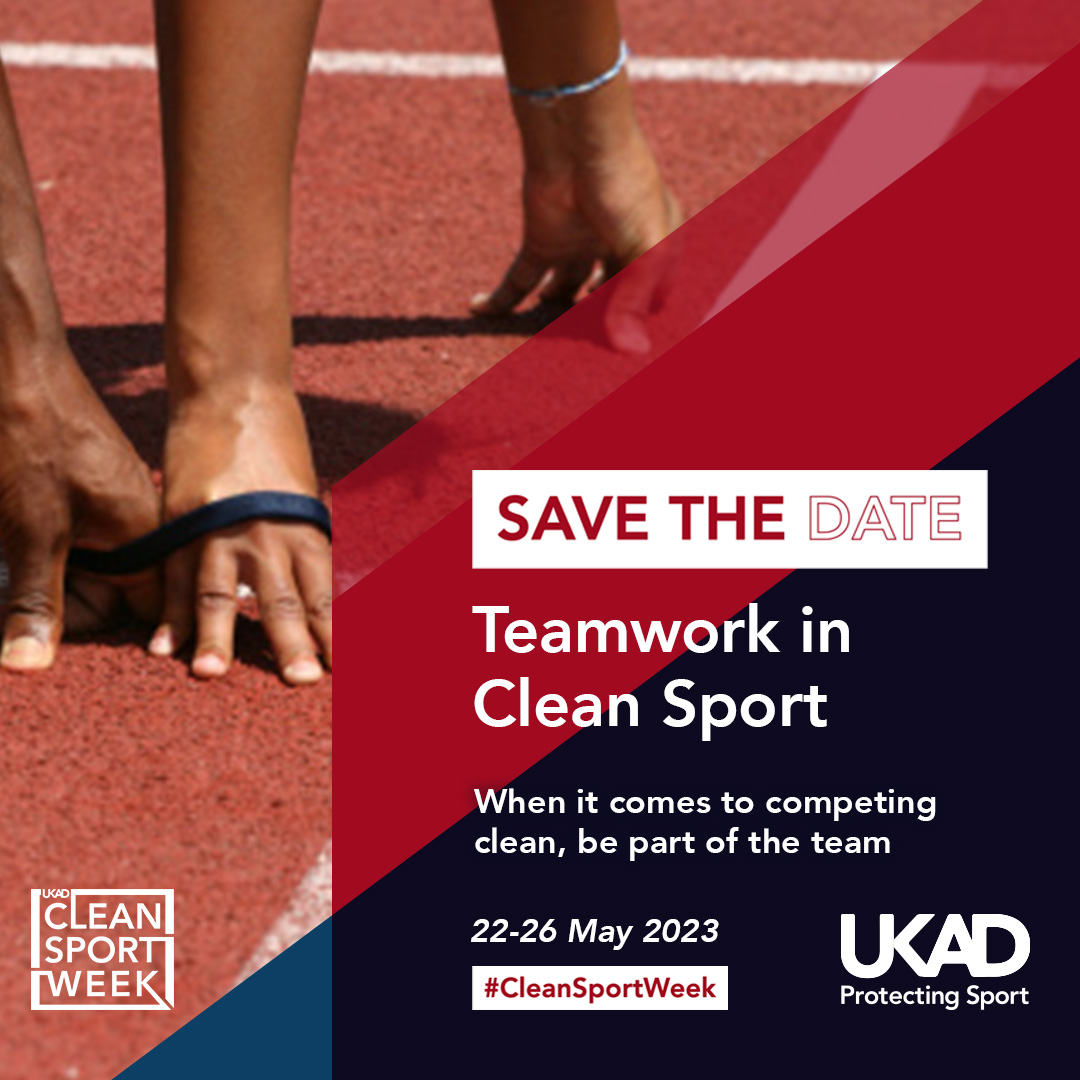 Promotional graphic for UKAD Clean Sport Week 2023