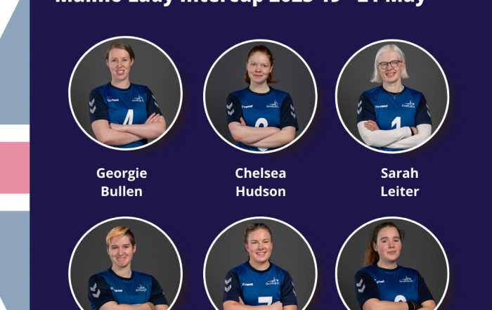 Promotional graphic showing GB Women player headshots for the Malmo GB competition