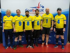 Kathryn Fielding on the left of the West Yorkshire Goalball Club team photo