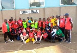 Players and Coaches Group Shot outside the sportshall.