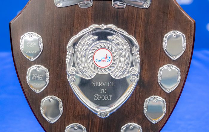 Goalball UK Keith Lound Service to Sport shield.