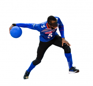 A male player taking a shot.