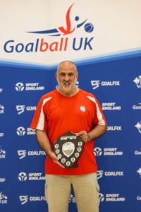 Russ Sparkes with his Service to Sport Award