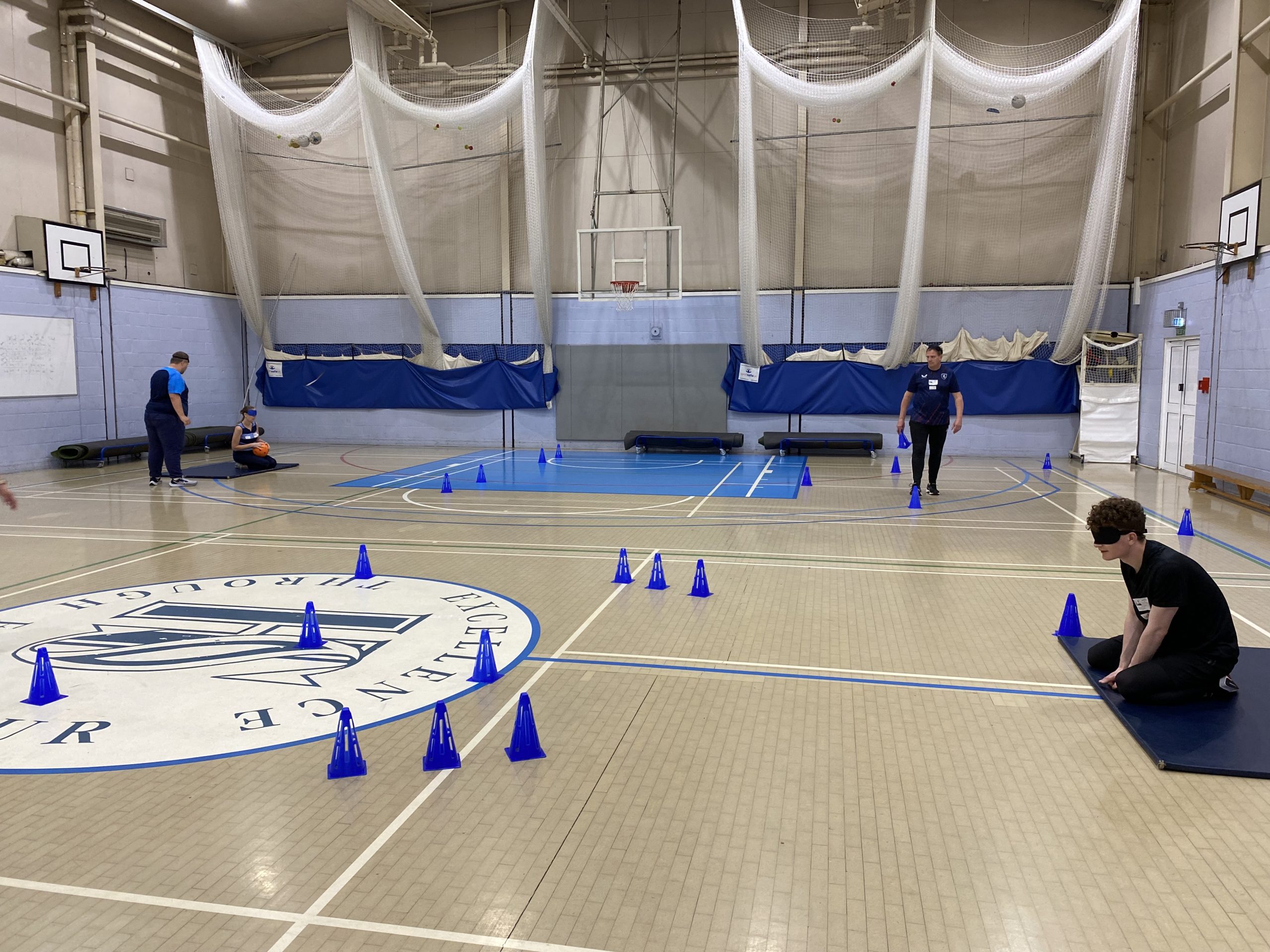 image00005 Action shot of a Goalball School Leaders Course taking place.
